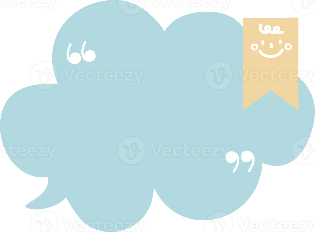 collection set of cute doodle hand draw facial expression blue color speech bubble balloon with character facial expression, text box think speak talk banner png