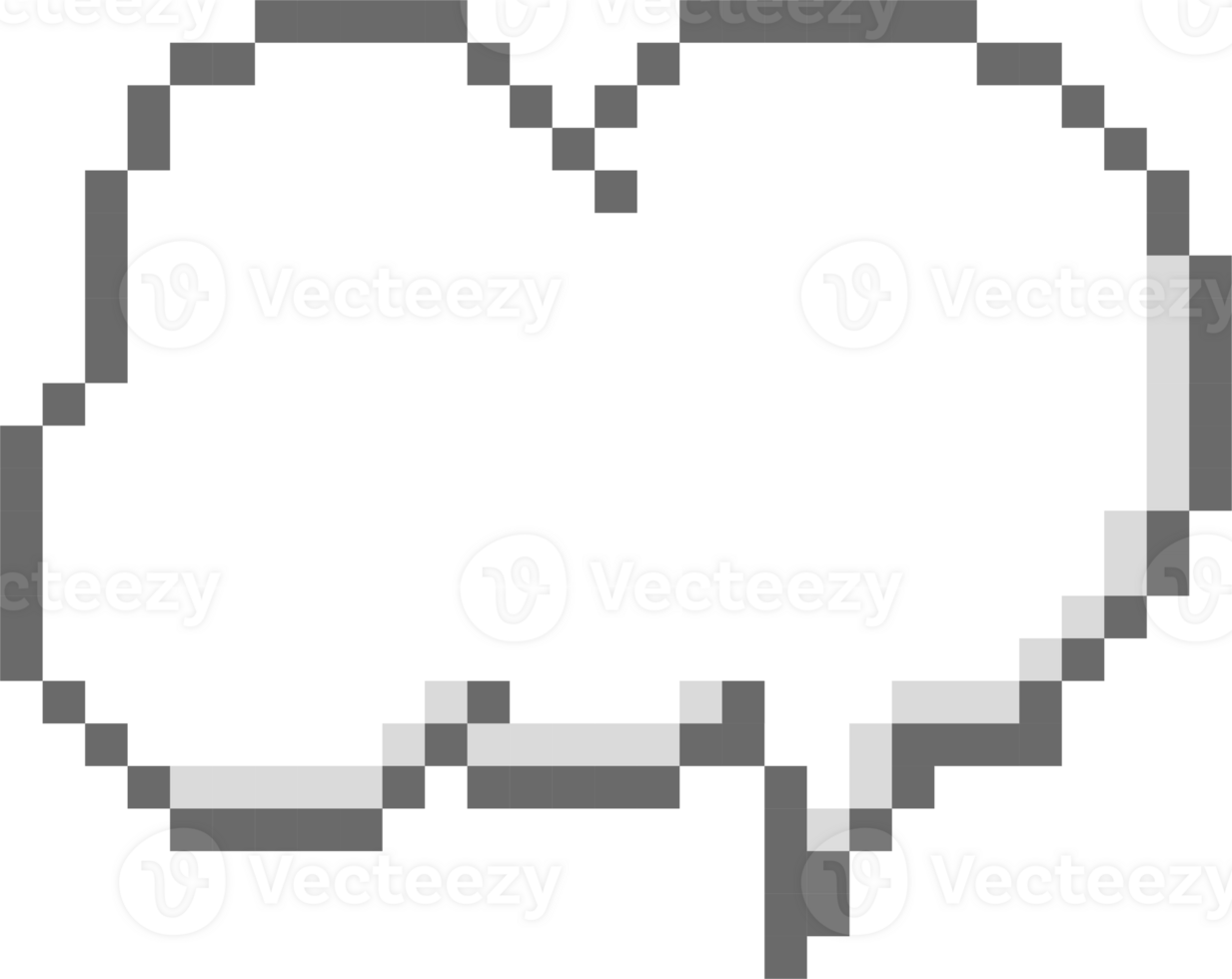 collection set of retro game 8bit cloud pixel speech bubble balloon png