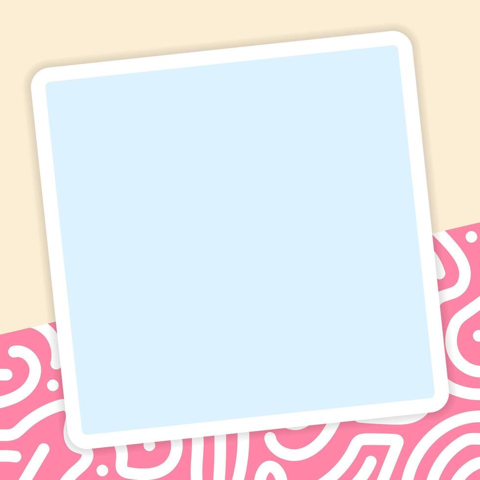 Square banner template. Hand drawn doodle shapes and lines. - . vector