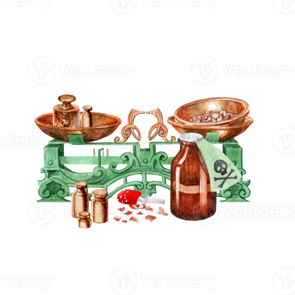 hand-drawn color illustration of red toadstool mushrooms, dangerous poisons, deadly threats watercolor poison theme png