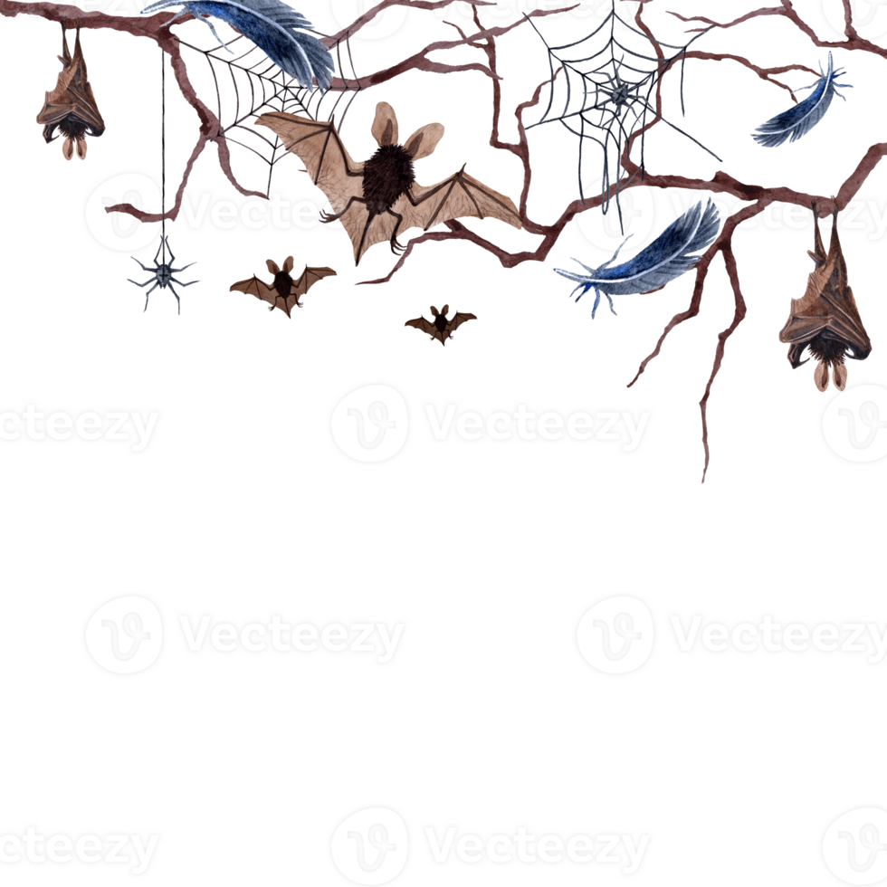 Aquarelle Illustration of Helloween Theme attributes for horor design png