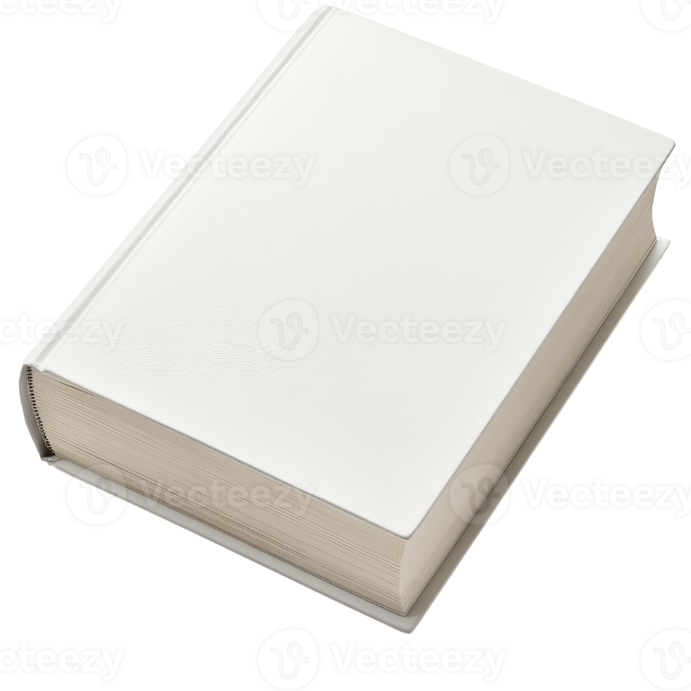A blank book resting on a table in a study transparent png