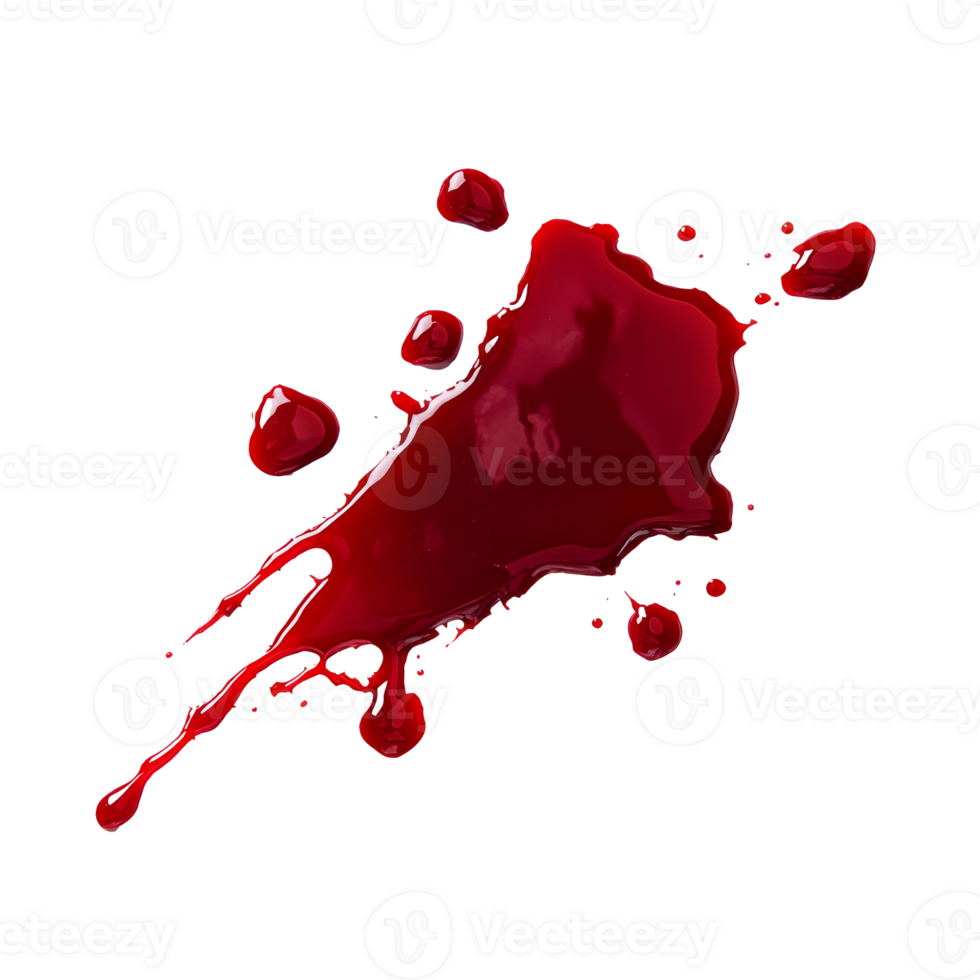 Bright red liquid splatter on white background transparent png