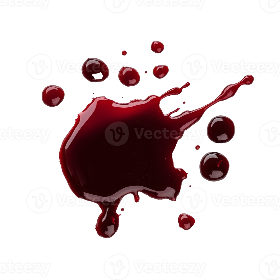 Red liquid splatter on a white background transparent png