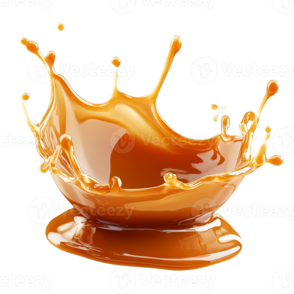Brown liquid splashes in a bowl transparent png