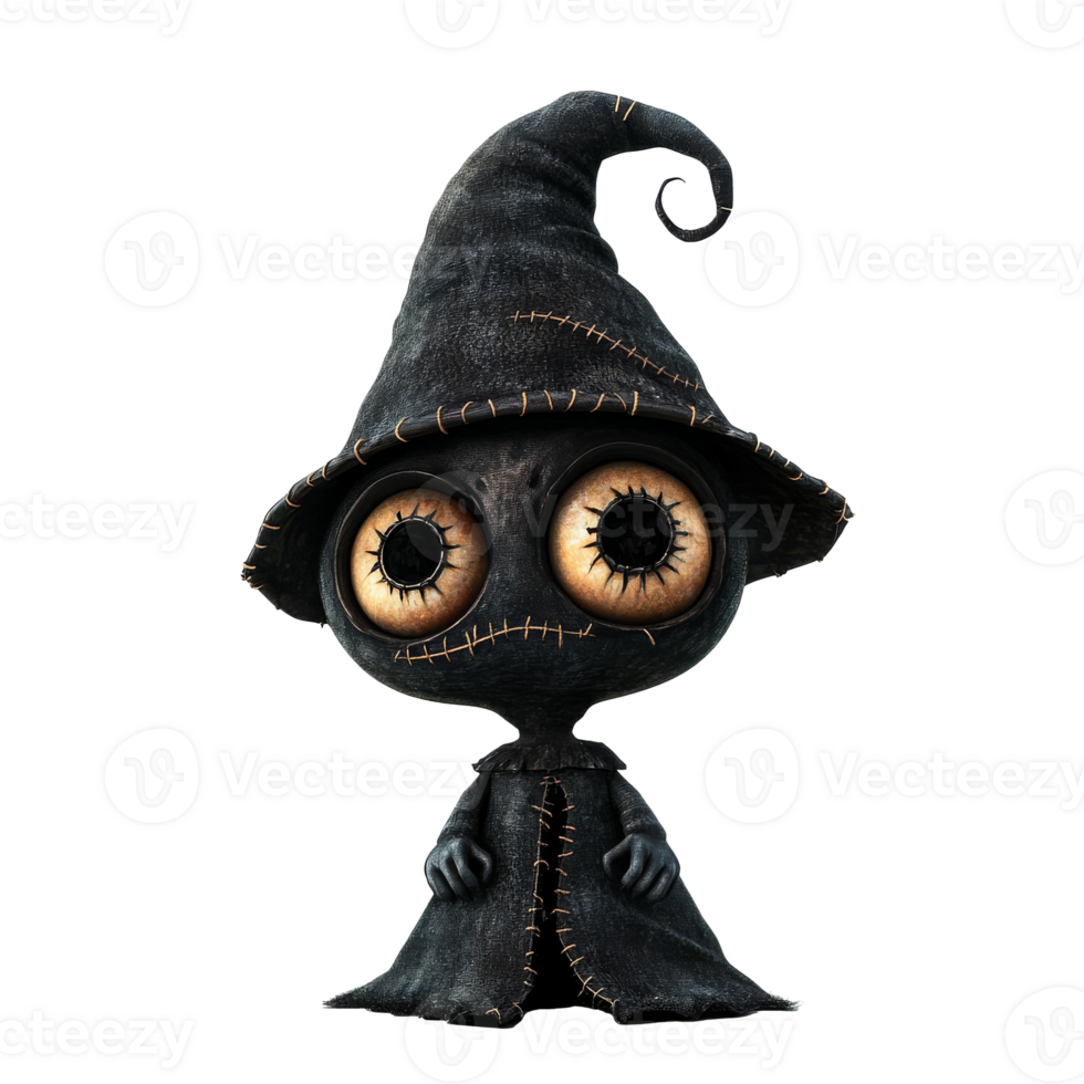 Mysterious stitched character in a pointed hat transparent png