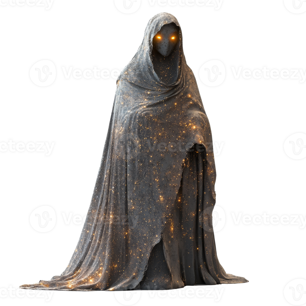 Mysterious figure with glowing eyes transparent png