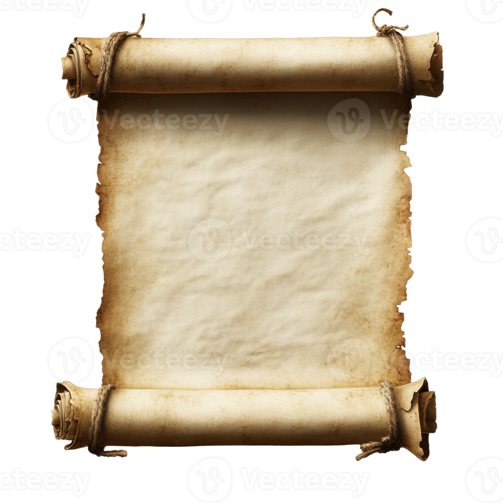 Blank ancient scroll for notes transparent png