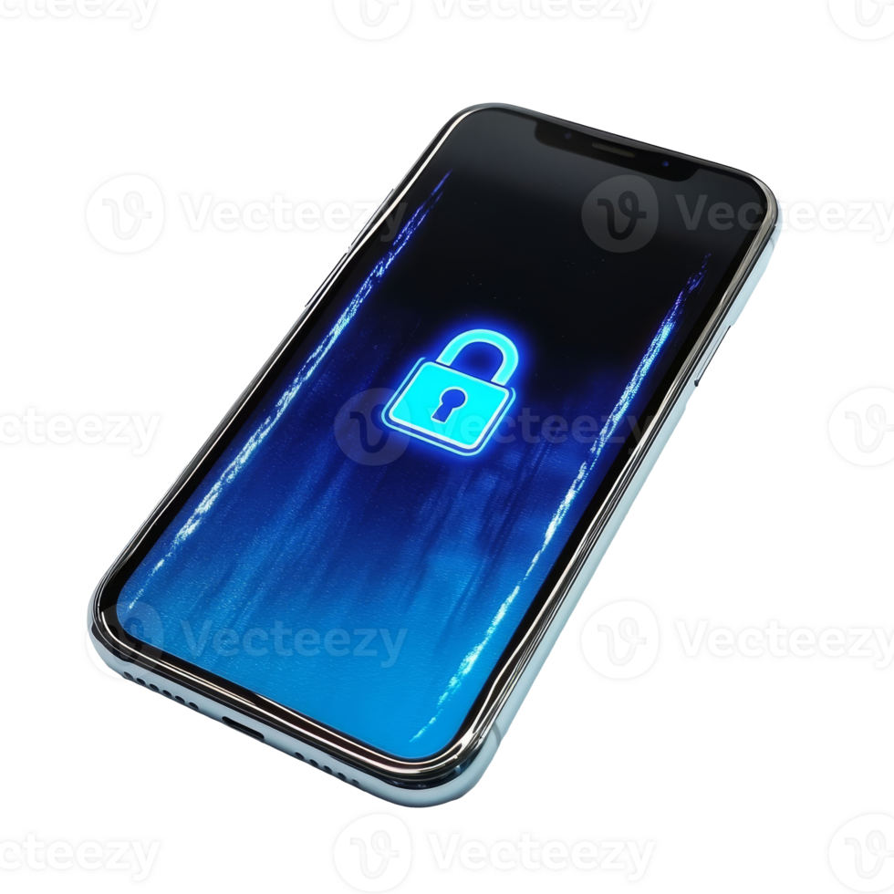 Locked smartphone in a dark setting transparent png