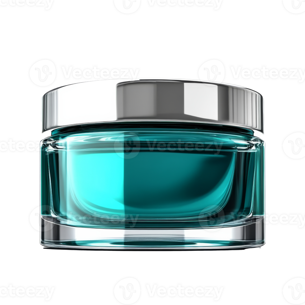 Luxury turquoise cream jar on a white background transparent png