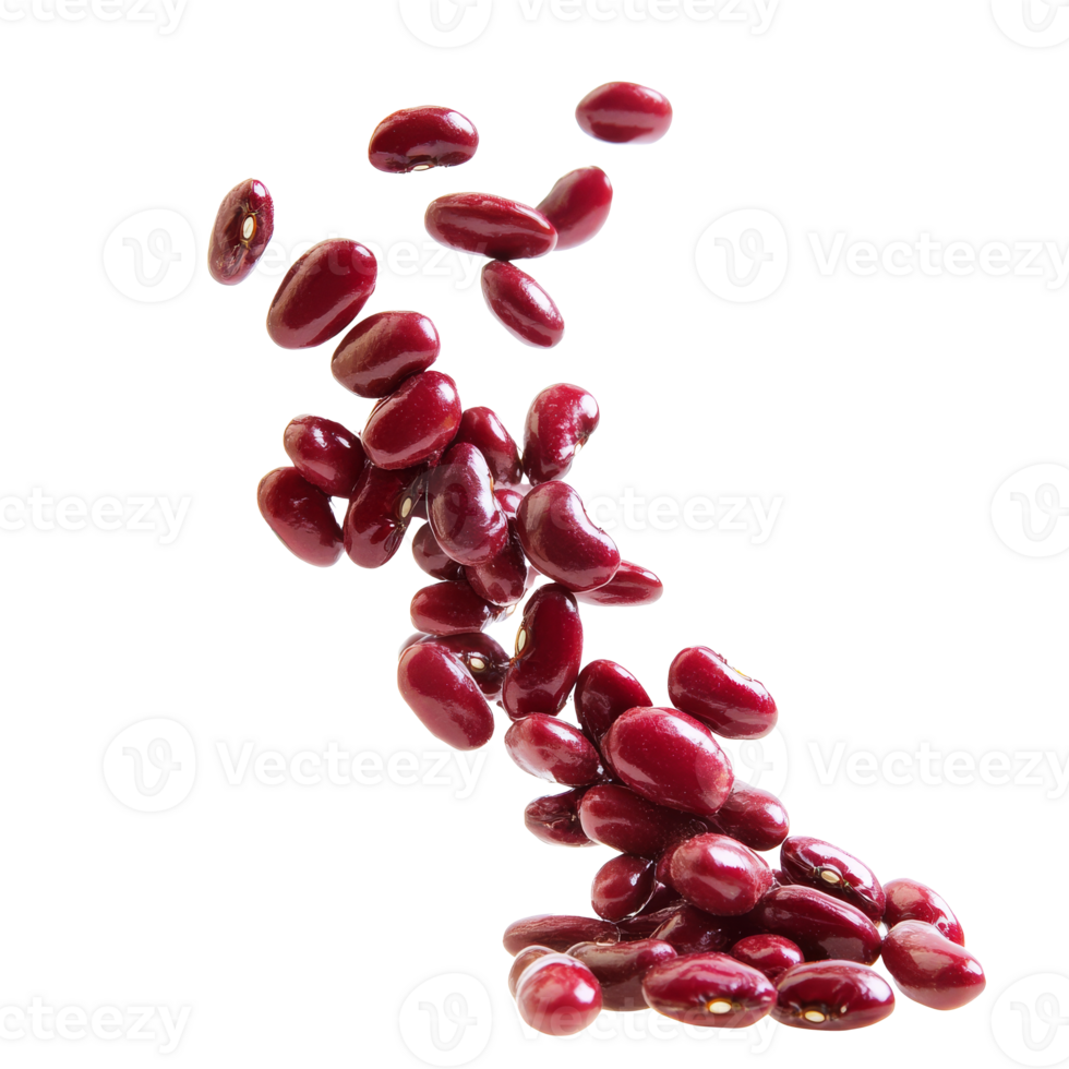 Red kidney beans on white background transparent png