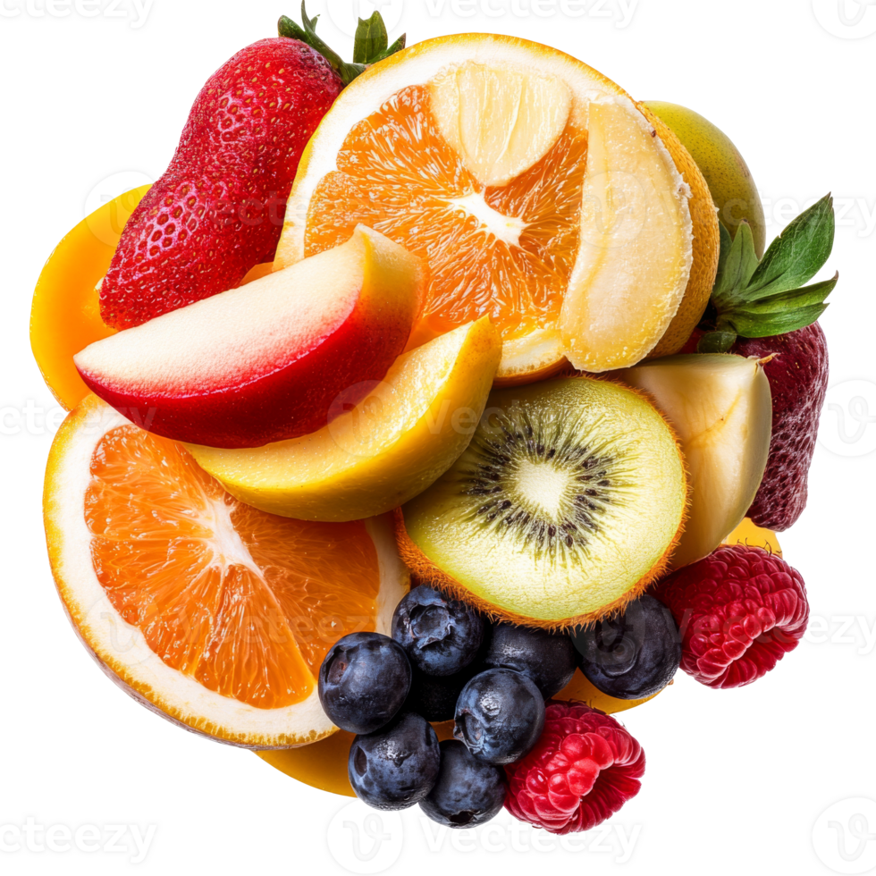 Fruit mix oranges, strawberries, kiwi transparent png