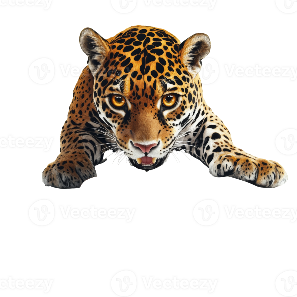 Leopard prowling stealthily in a natural habitat transparent png