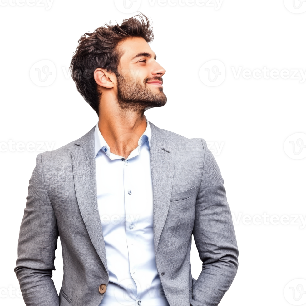 Confident young man in a suit transparent png