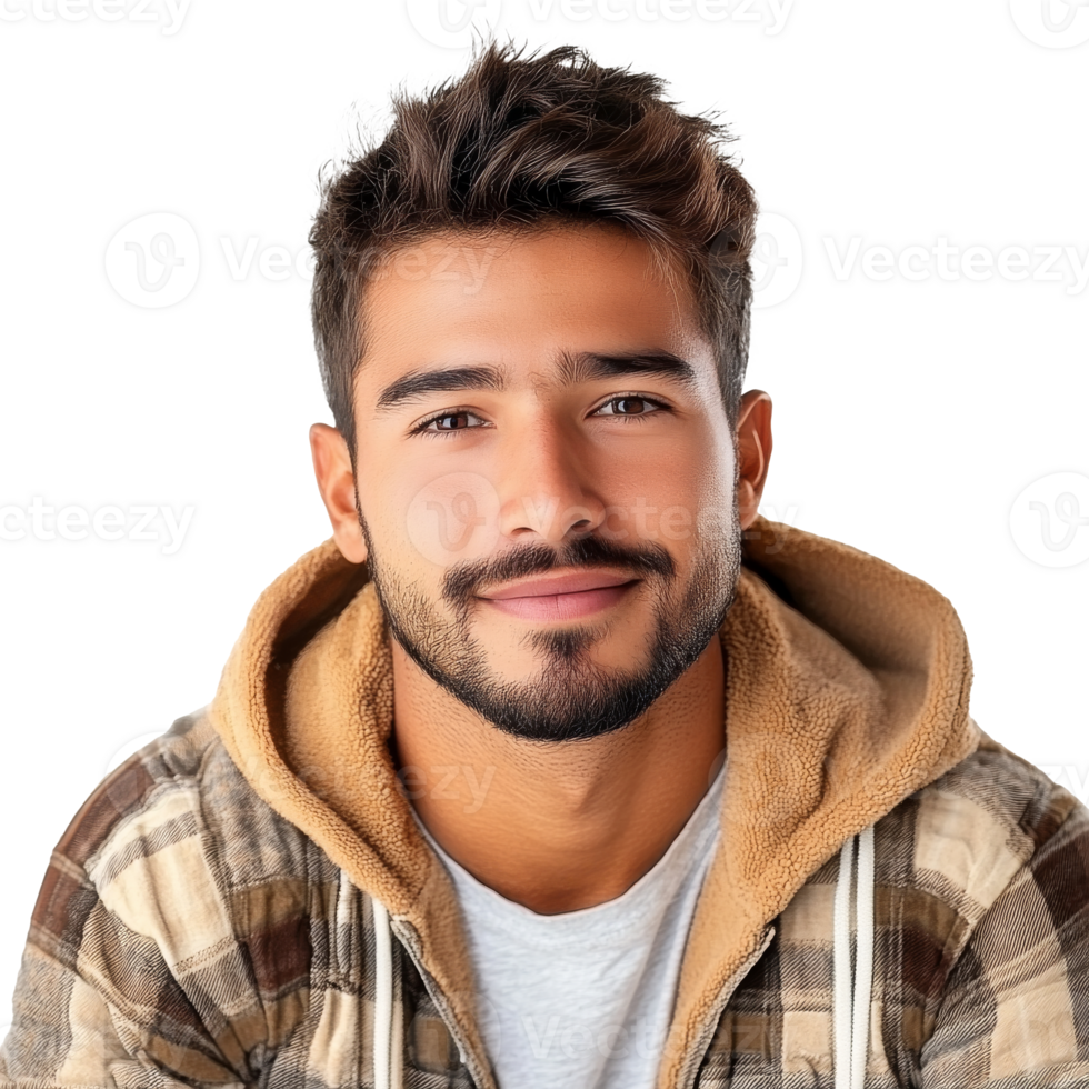 Young man smiling warmly in a casual setting transparent png