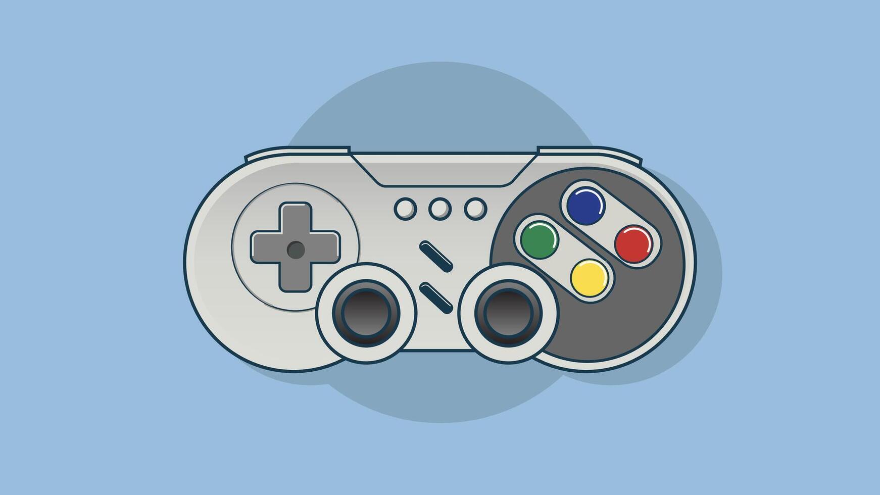 Retro gamepad controller electronic illustration vector