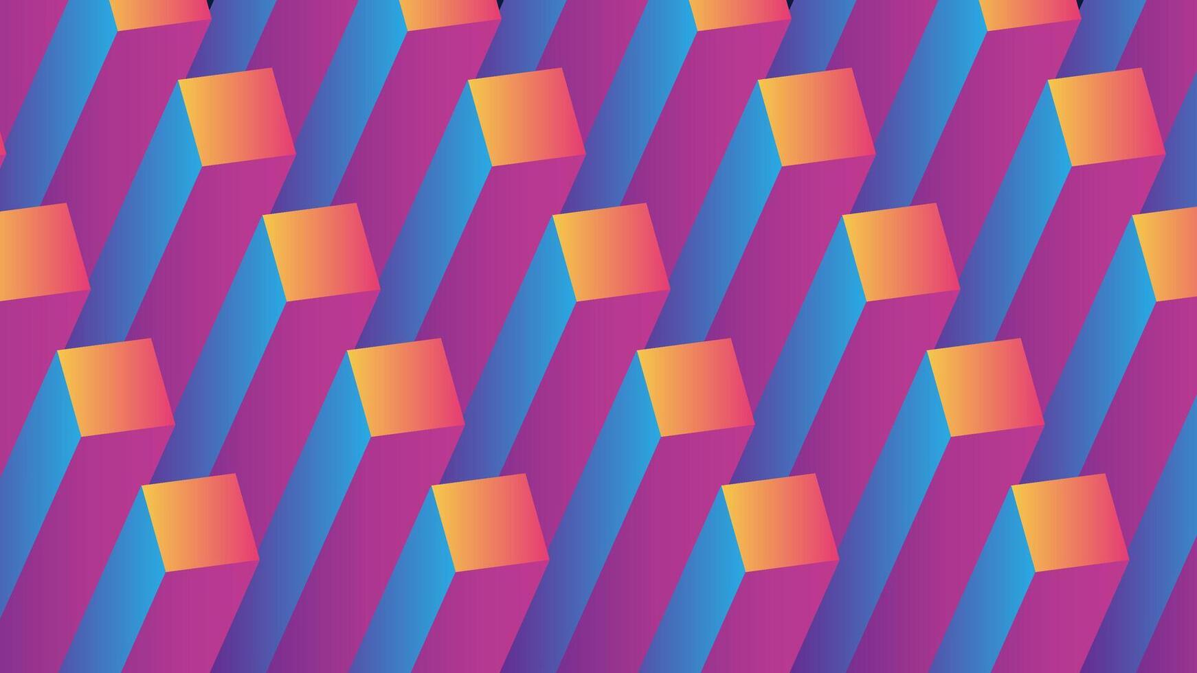 Modern abstract geometric gradient 3D rectangle background vector