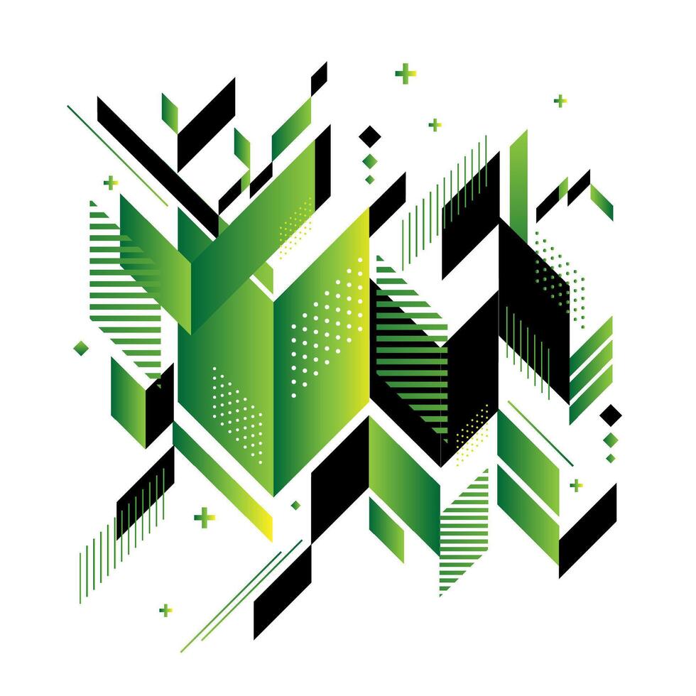 Geometric abstract element pattern with colorful gradient background vector
