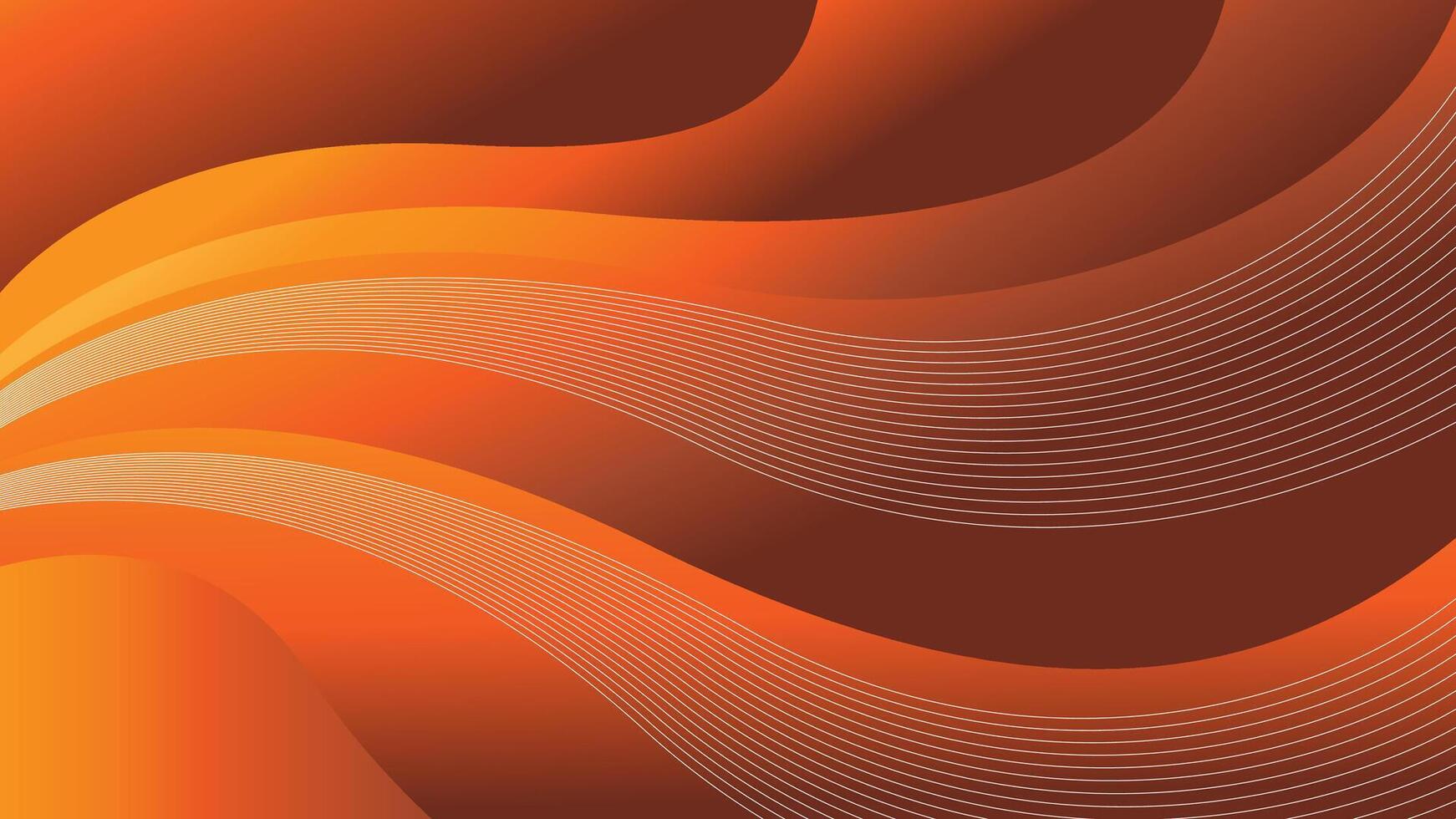 Abstract dynamic wave orange gradient background vector