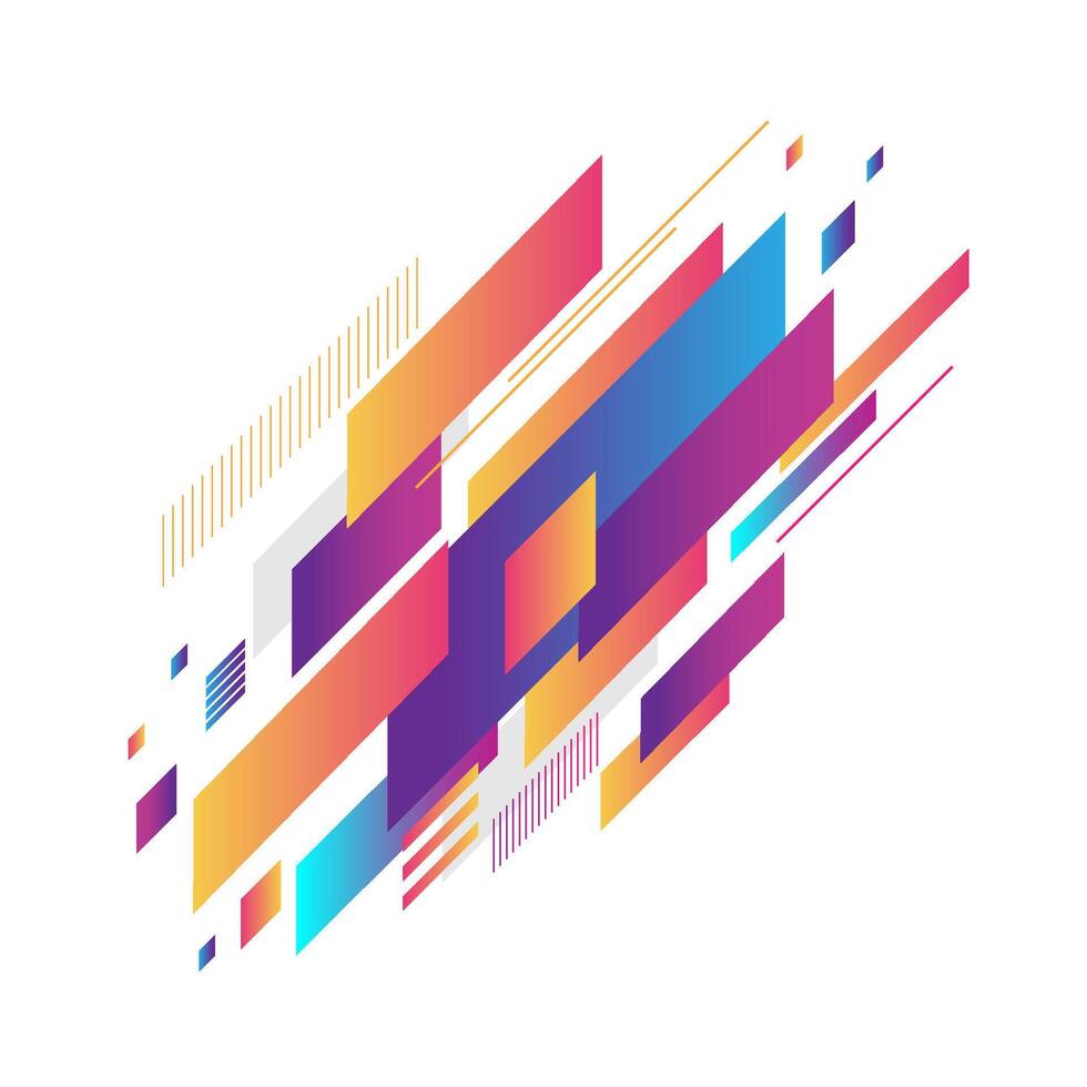 Abstract geometric element with colorful gradient background vector
