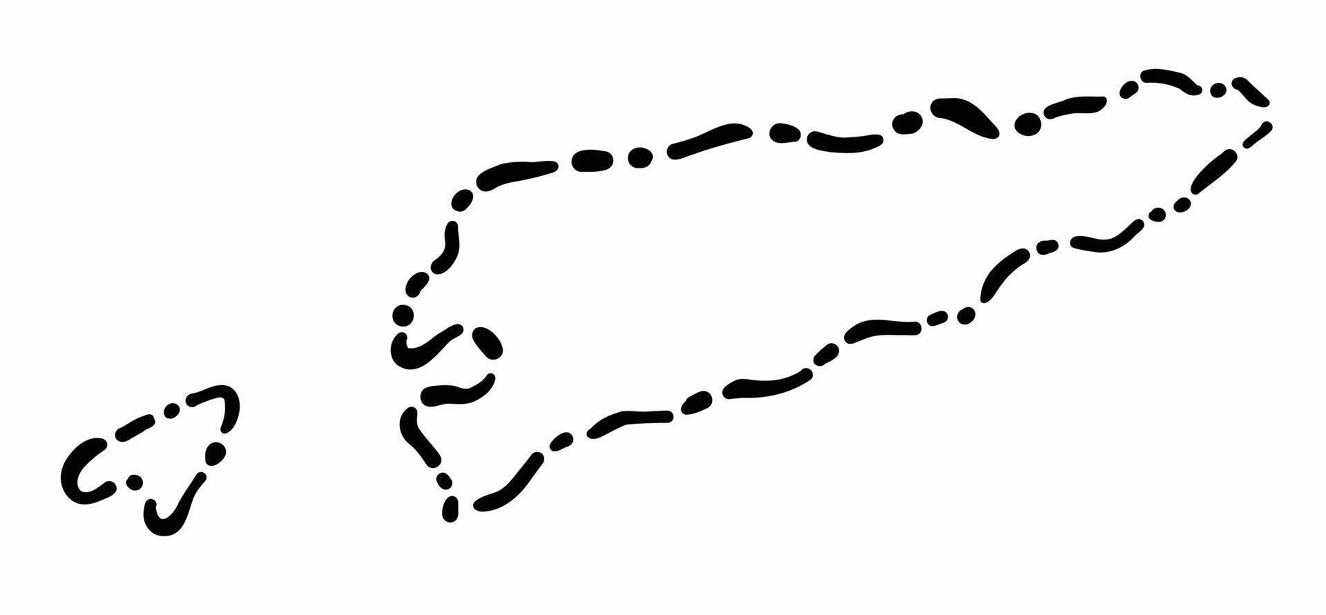Doodle freehand dash line drawing of Timor-Leste map. vector
