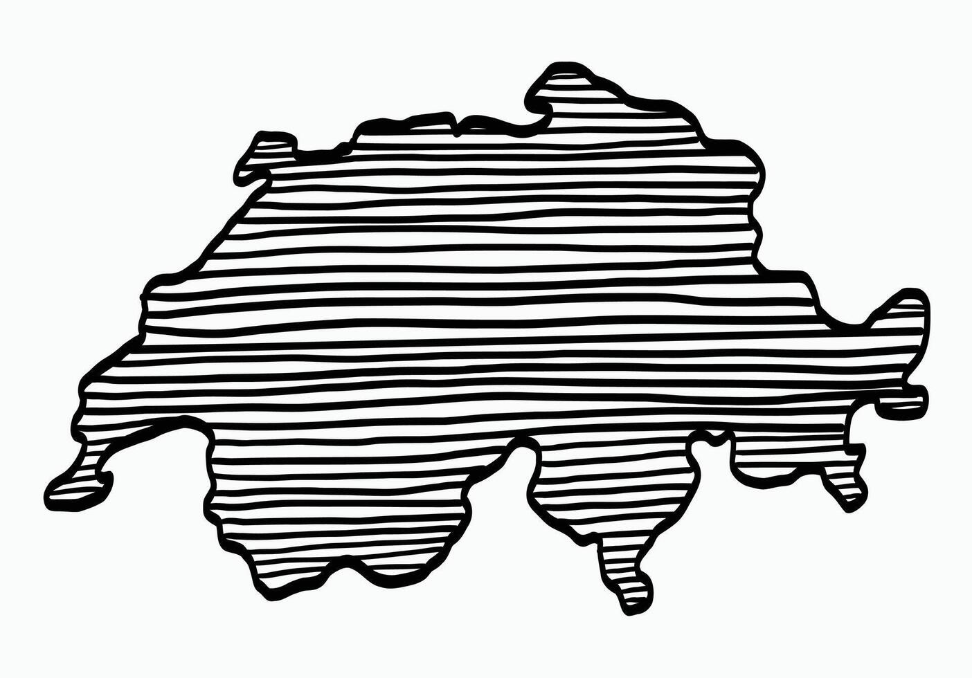 Doodle freehand drawing of Switzerland map. vector