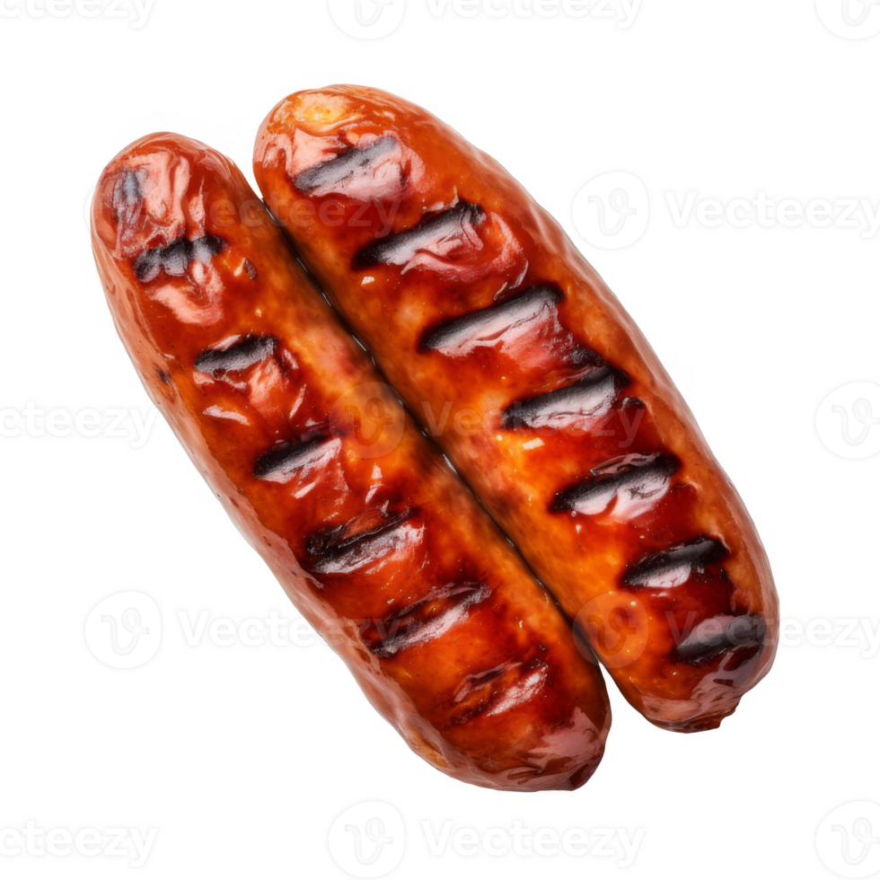 Grilled Sausage Isolated on a Transparent Background png