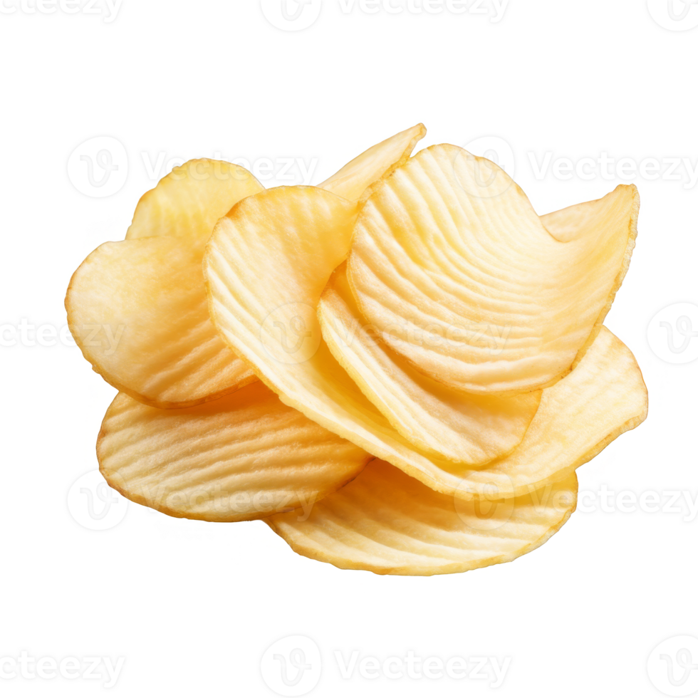 A Pile of Crispy Golden Potato Chips png