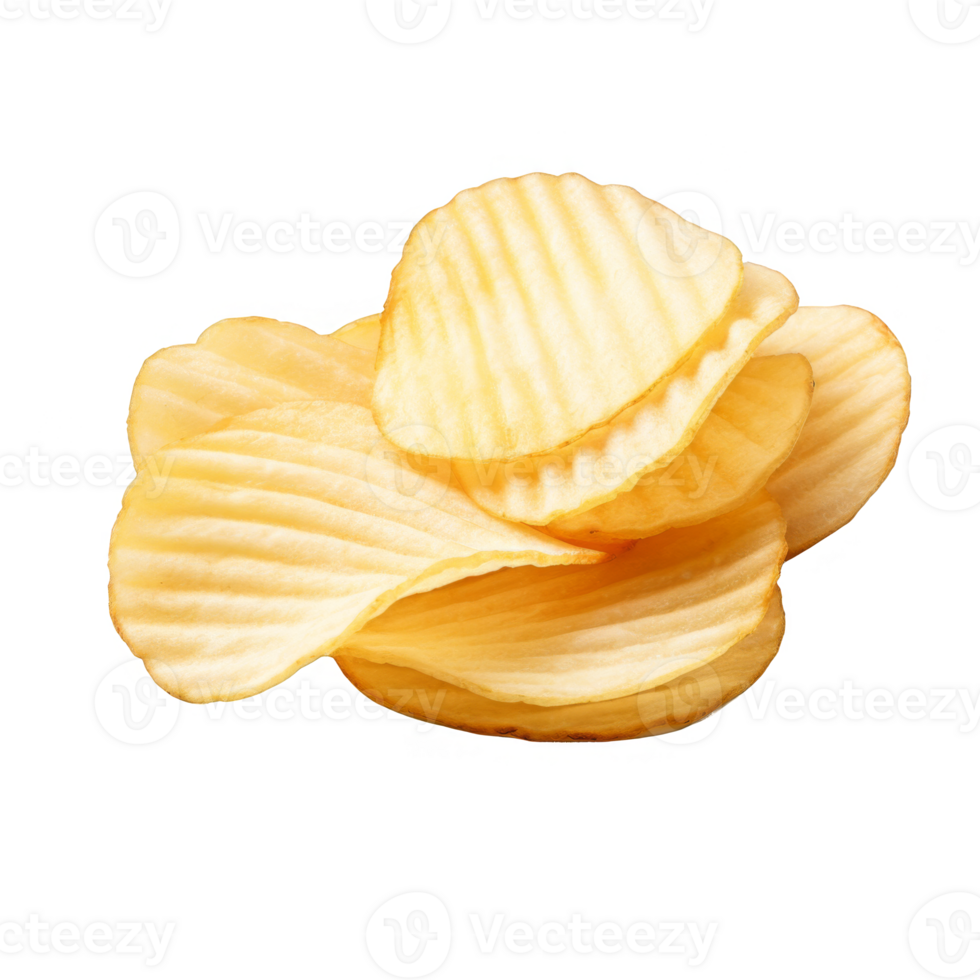 Close-up of a Pile of Crispy, Golden Potato Chips png