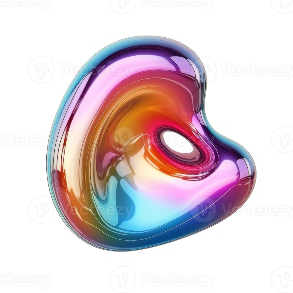 Abstract 3D Shiny Object with Rainbow Colors png