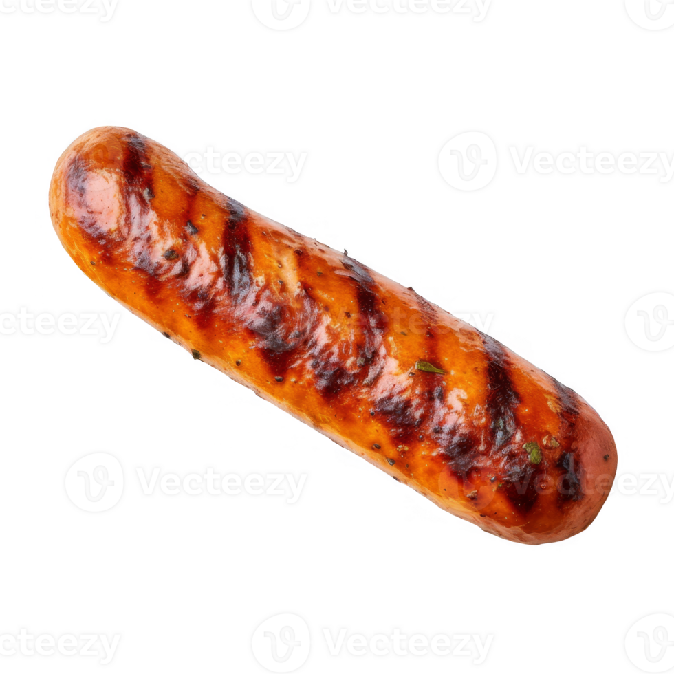 een single gegrild worst geïsoleerd Aan transparant achtergrond png