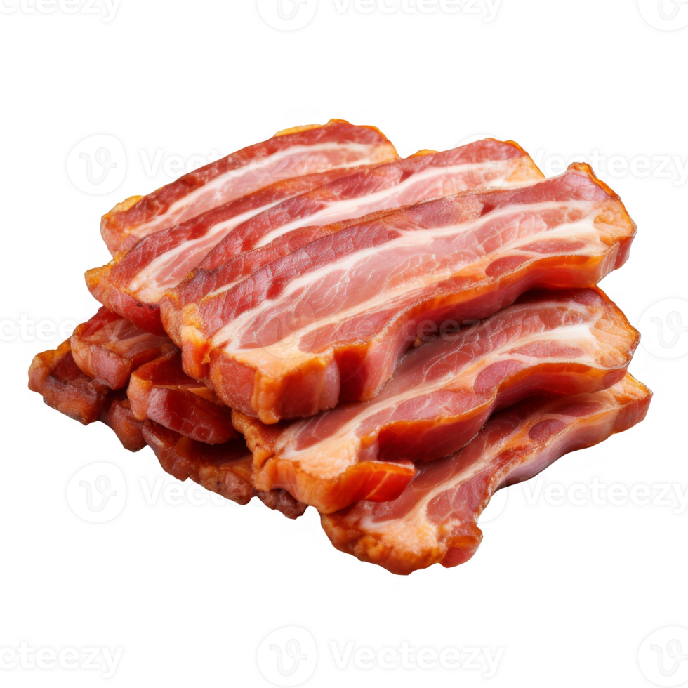 Stack of Cooked Bacon Slices on transparent background png