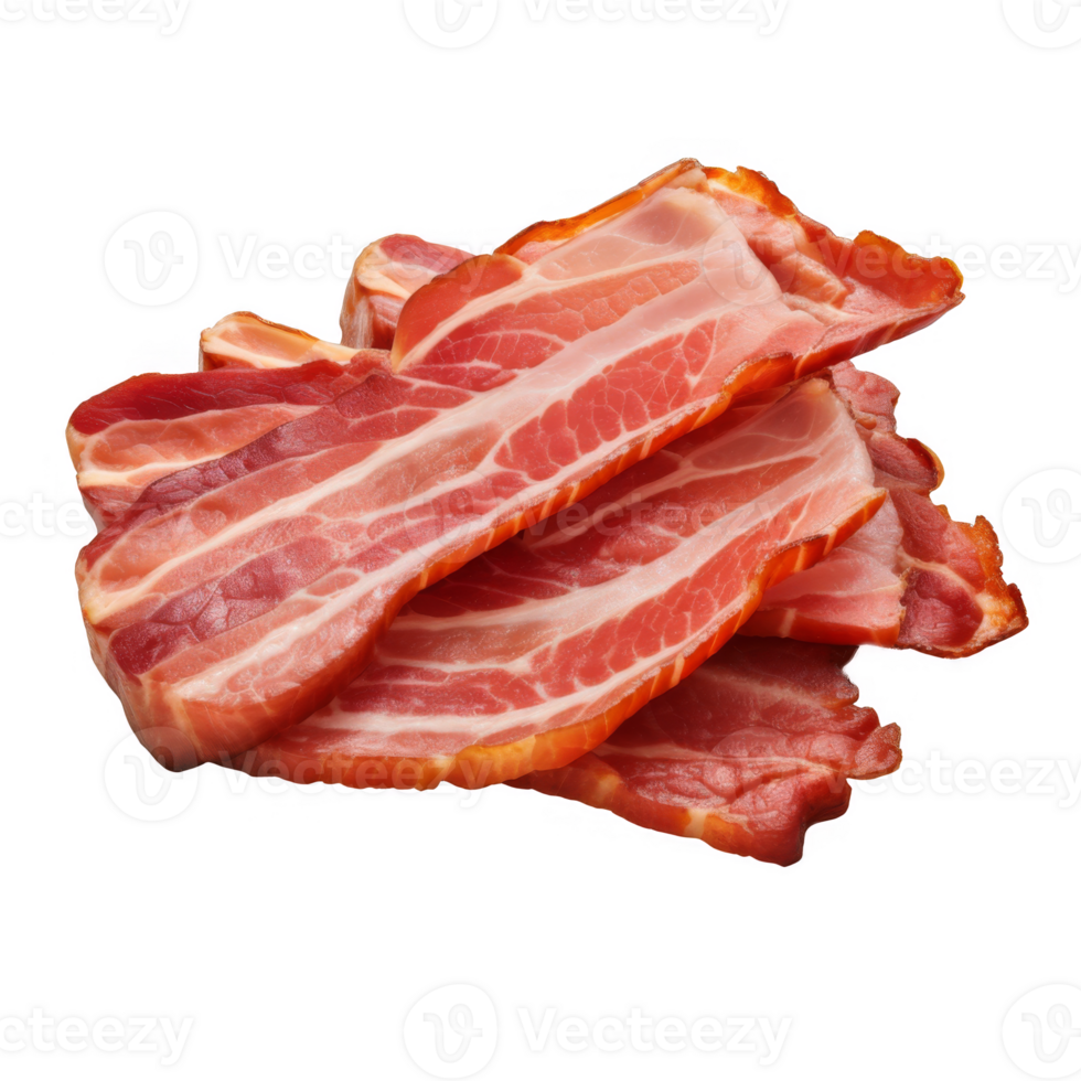 Stack of Cooked Bacon Slices Isolated on transparent background png