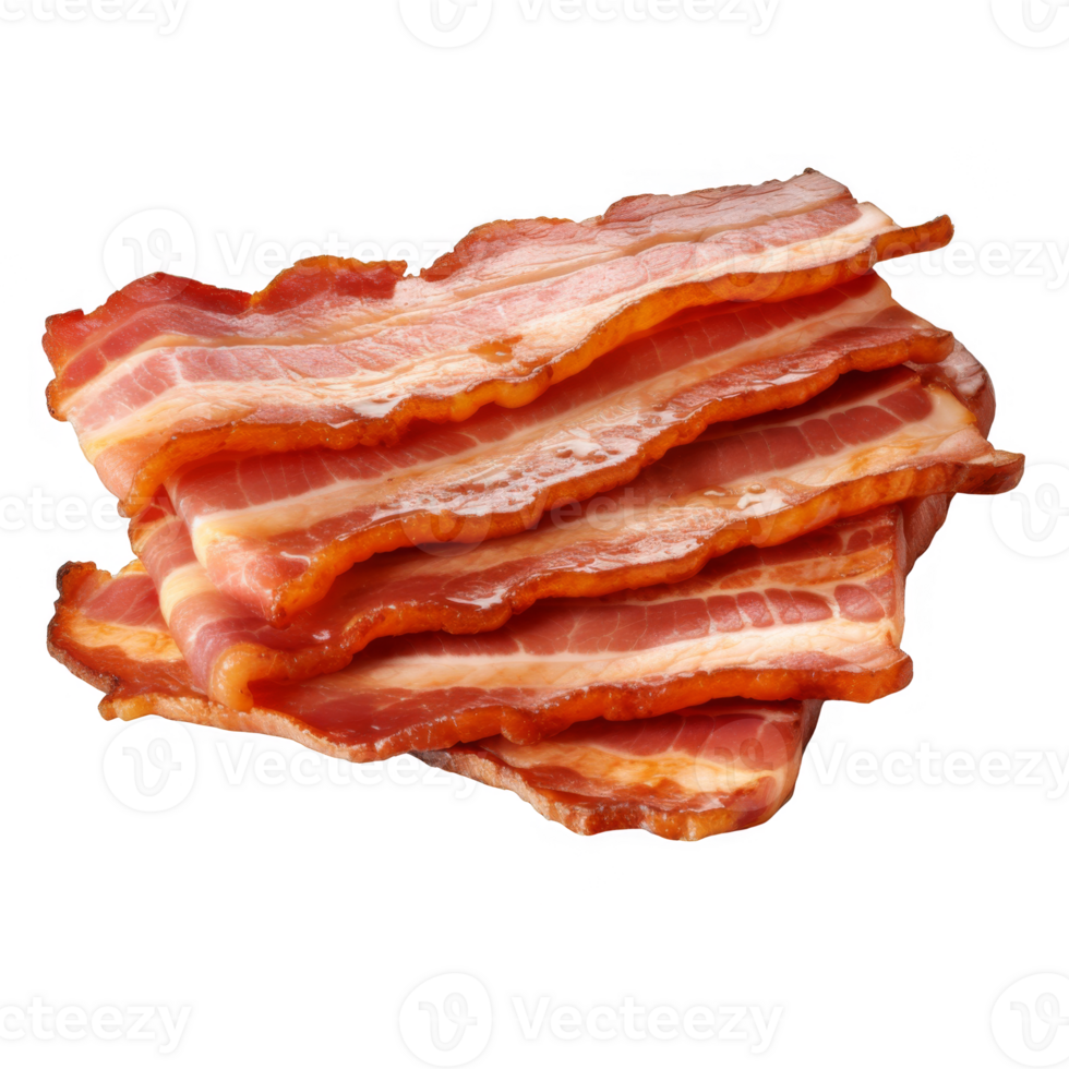 A Stack of Crispy Cooked Bacon Slices png