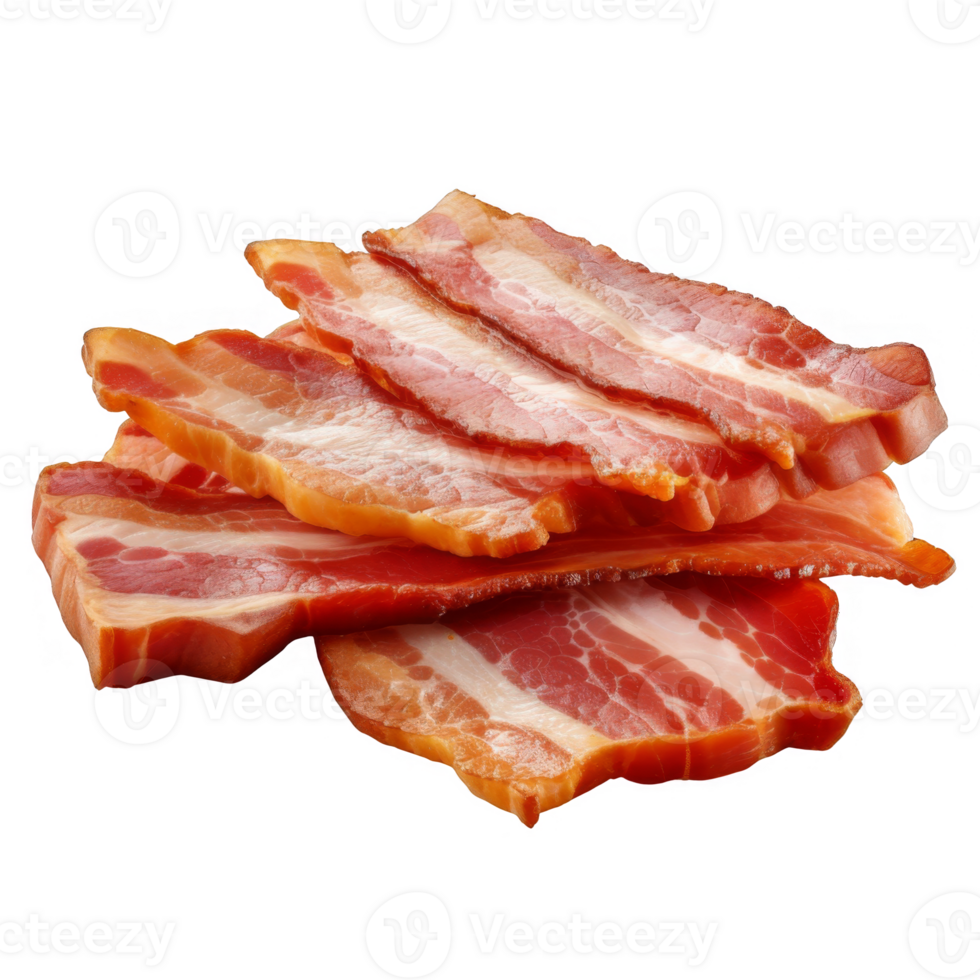 Crispy Bacon Slices Isolated on transparent background png