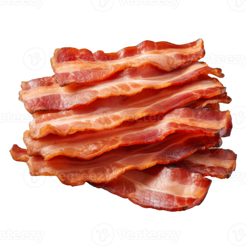 Crispy Bacon Slices Isolated on transparent background png