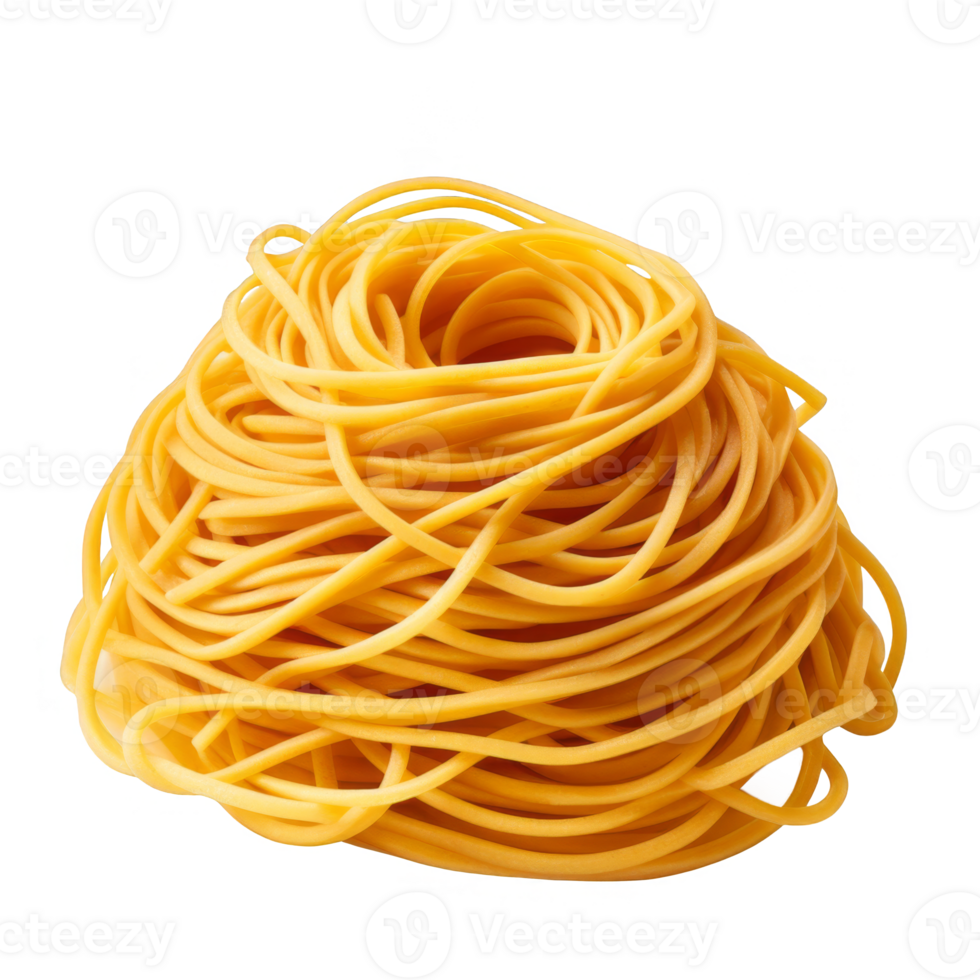 Uncooked Spaghetti Noodles in a Nest Shape png