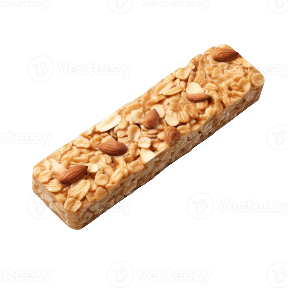 A Single Almond and Oat Granola Bar with Almonds png