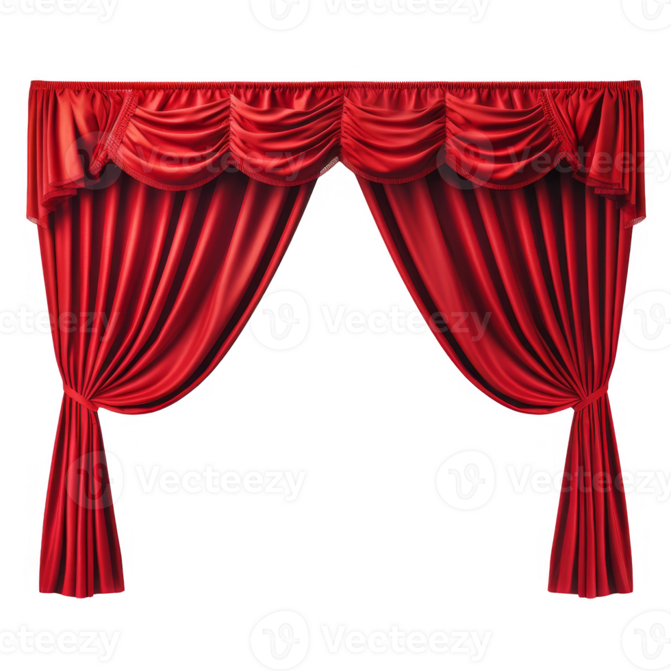 Red Stage Curtain Isolated on a Transparent Background png