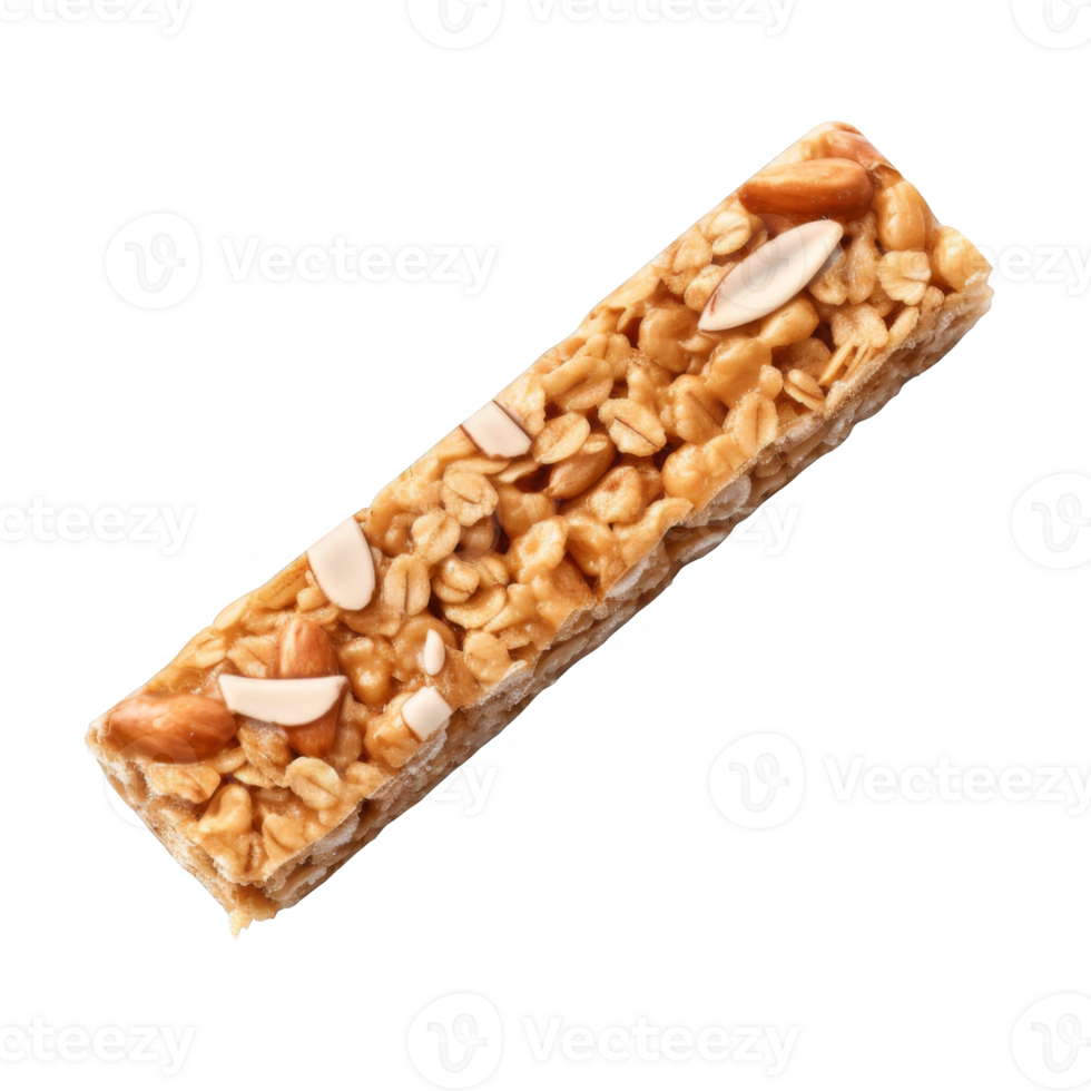 Single Oat and Peanut Energy Bar with Almonds png