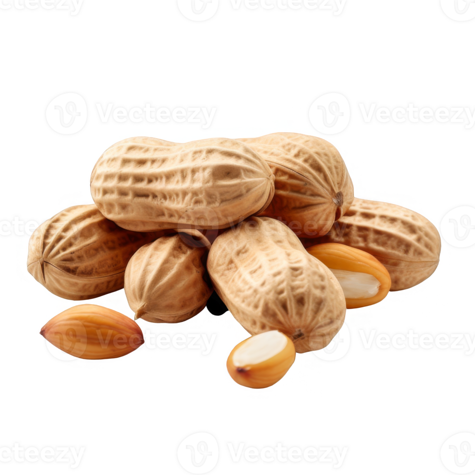 Close-up of Peanuts with One Opened Shell and Kernels png