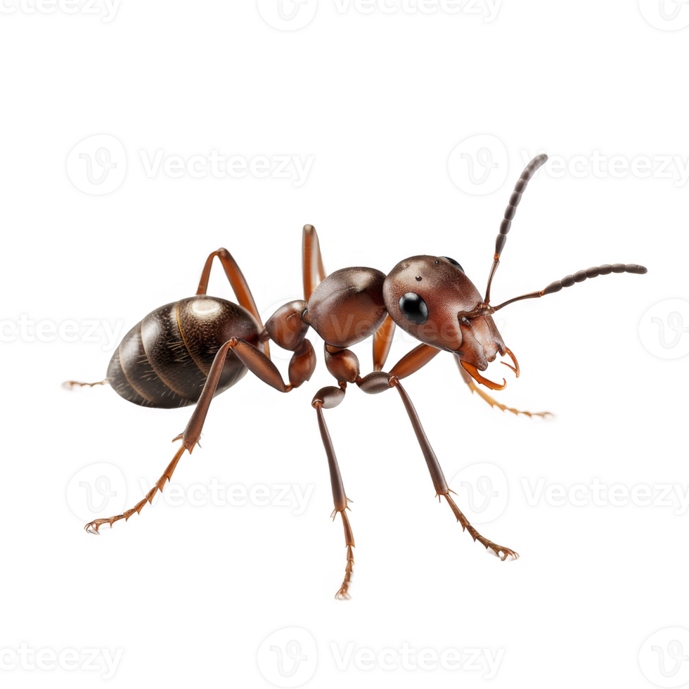 A Close-Up View of a Single Red Ant png
