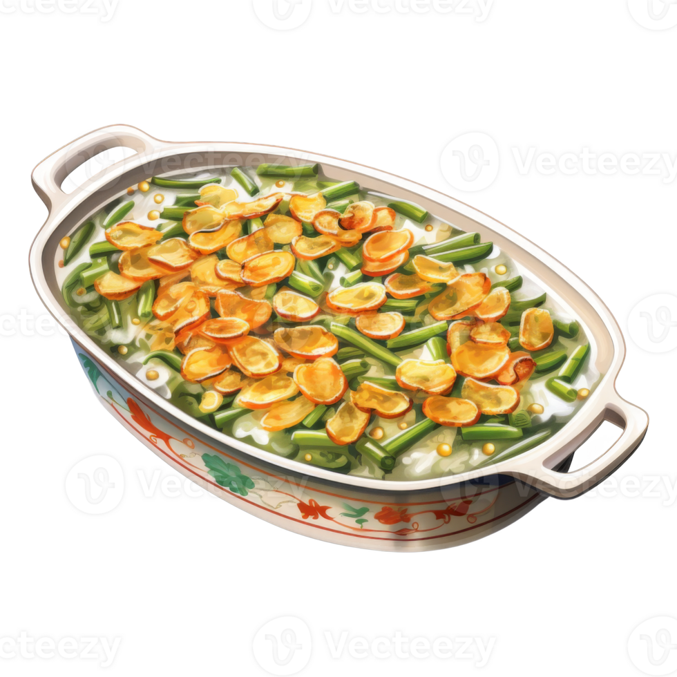 A Serving Bowl Filled with a Green Vegetable and Orange Slices png