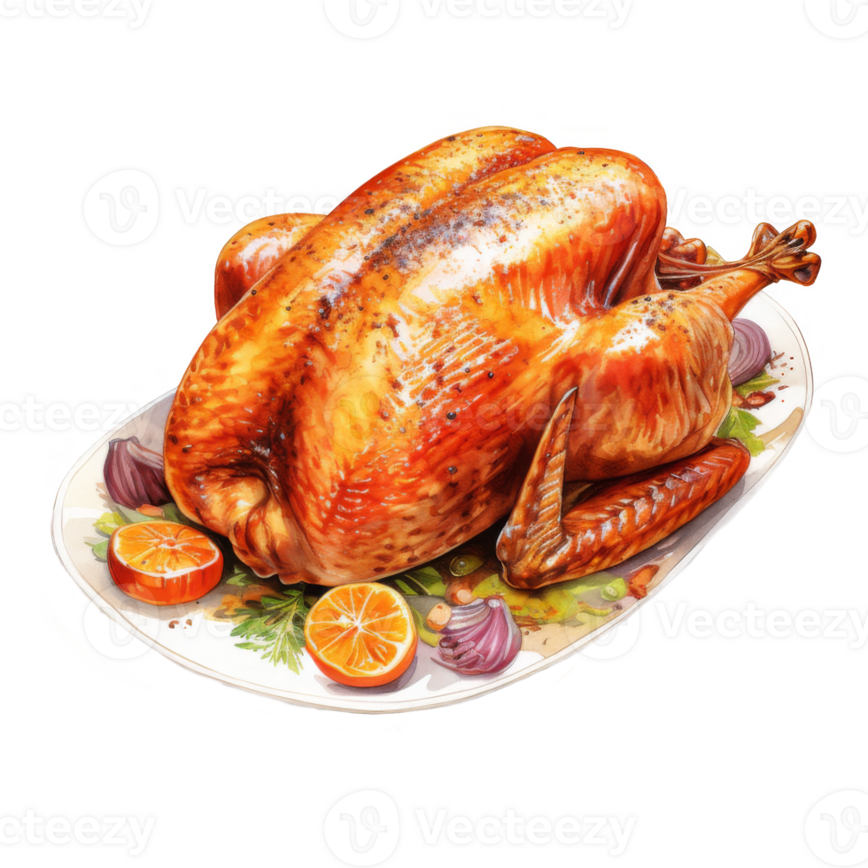 Roasted Chicken with Orange Slices and Red Onions png