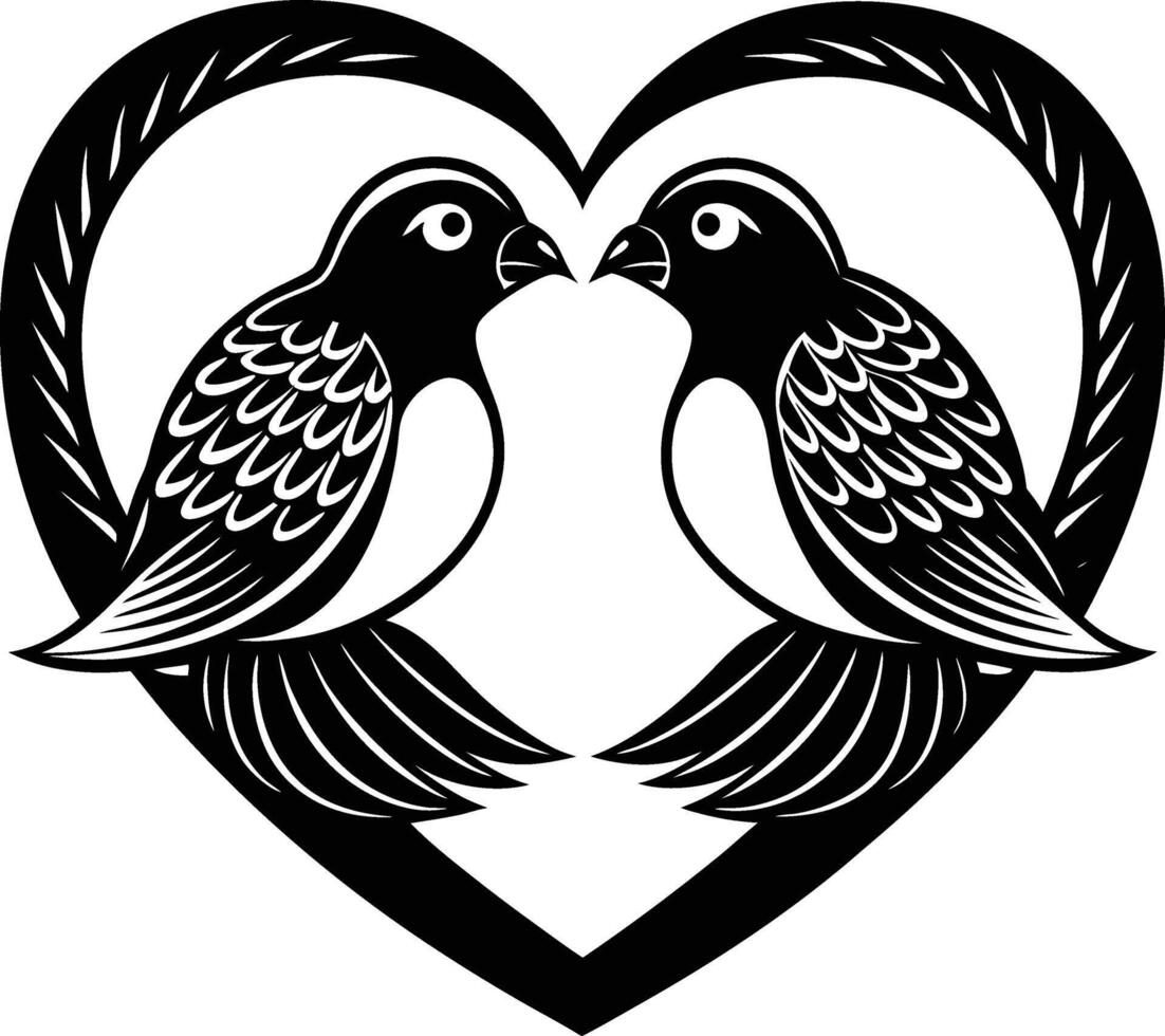 Two love birds vector