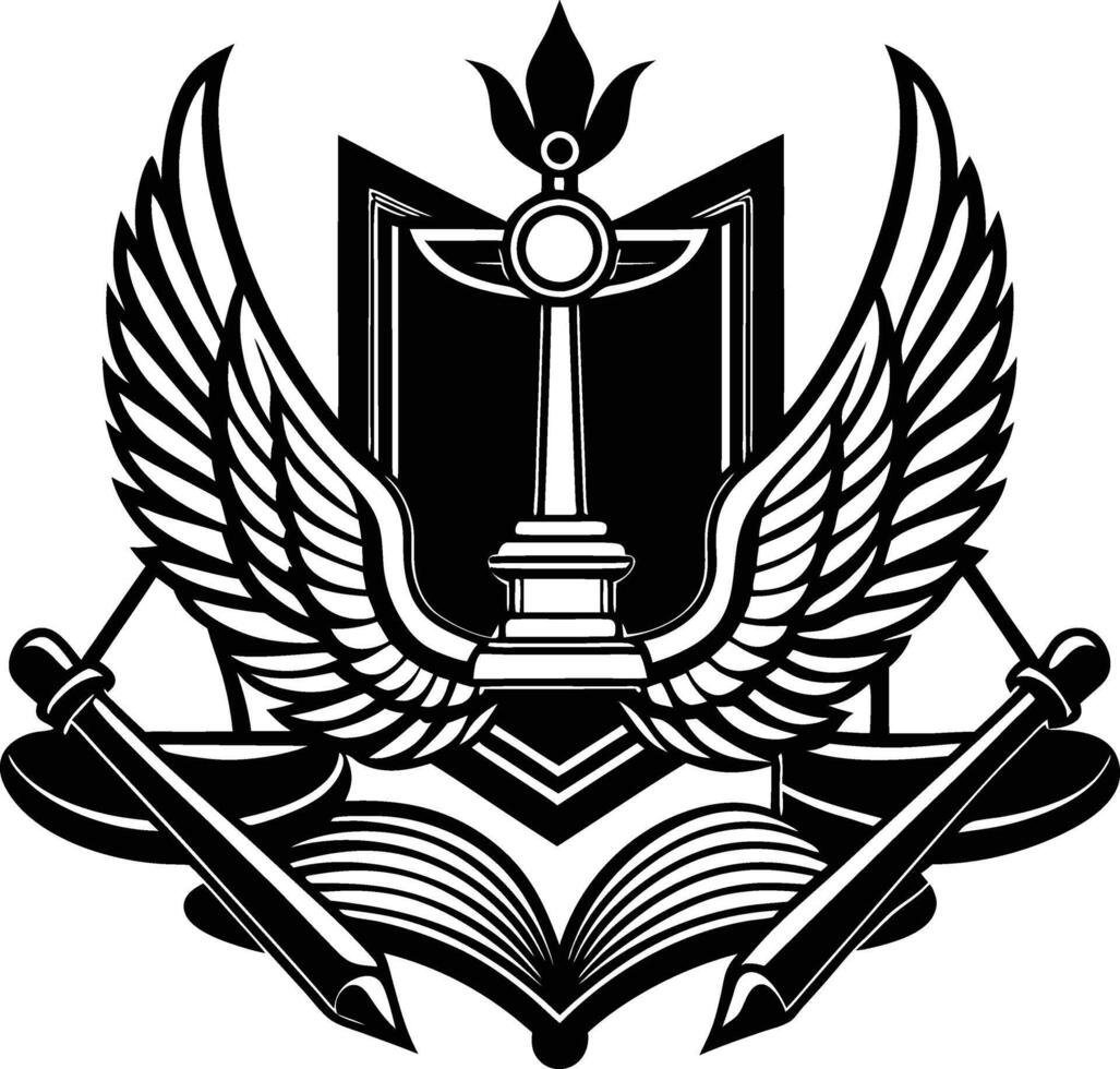 Silhouette of a justice scale vector