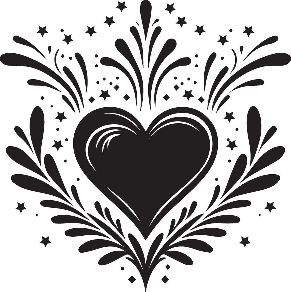 A silhouette a heart vector