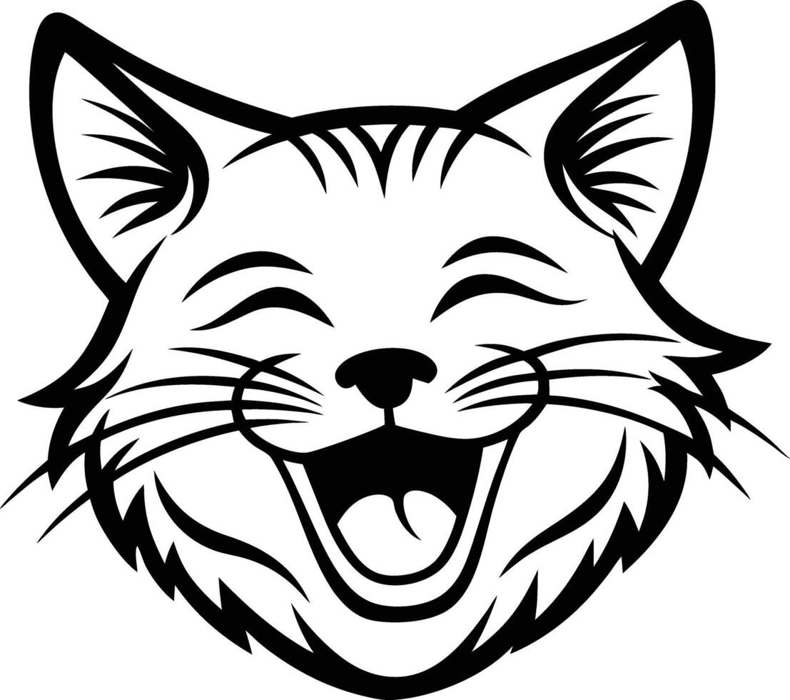 Cute Illustration of cat flat design vector