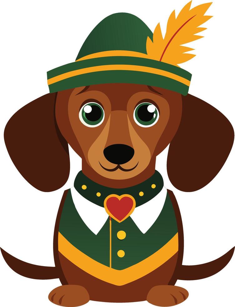 A German dog wearing a green hat vector