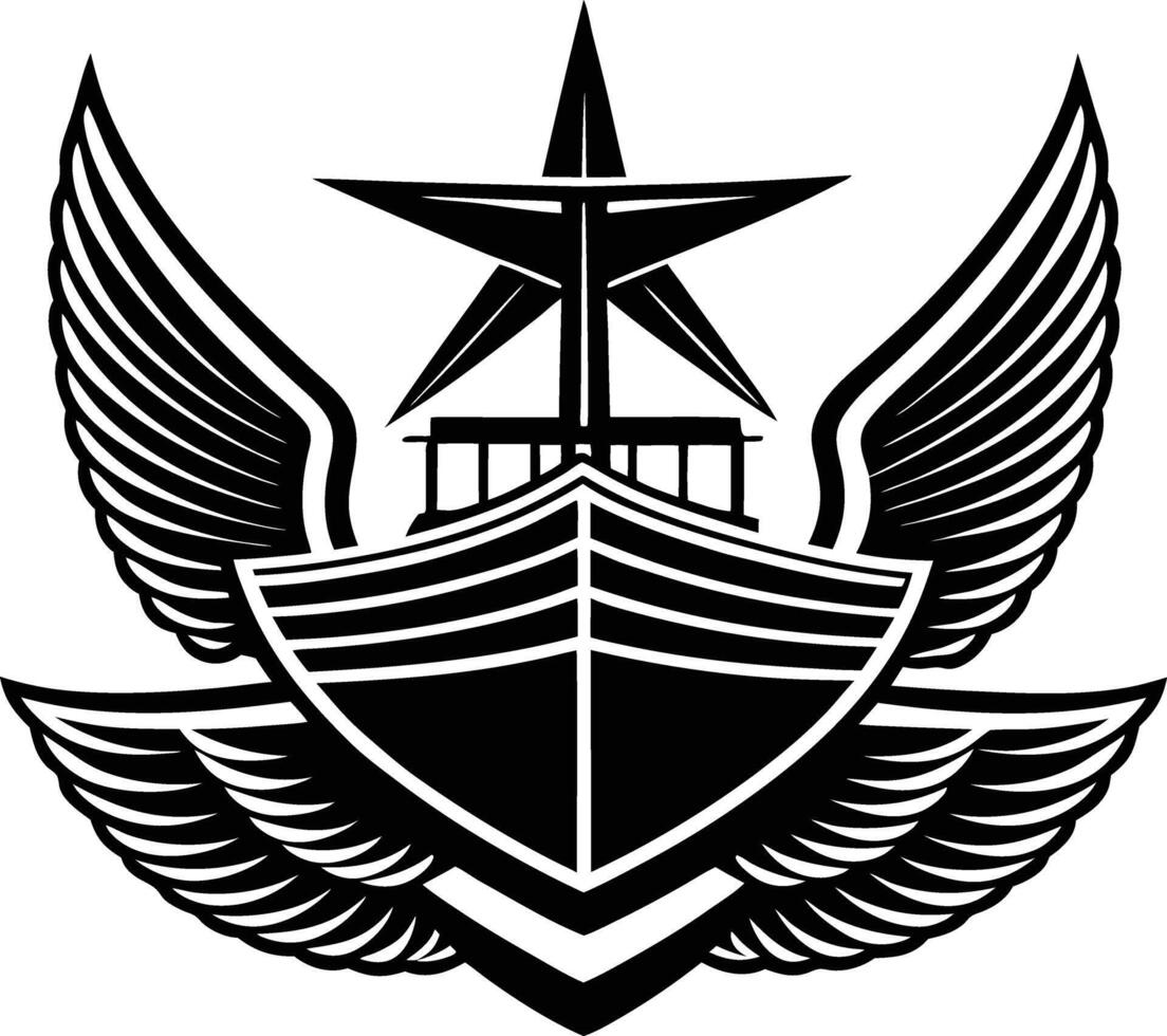 Wings of the Ocean Eagle Boat Logo vector